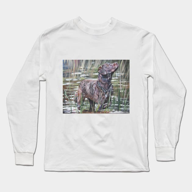 Chesapeake Bay Retriever Fine Art Painting Long Sleeve T-Shirt by LASHEPARD